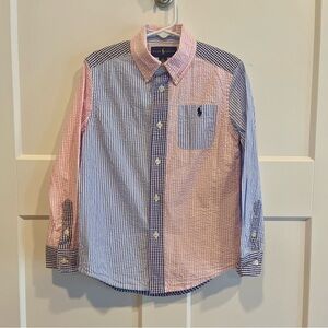Ralph Lauren Kids Pink and Blue Striped Shirt Size 6